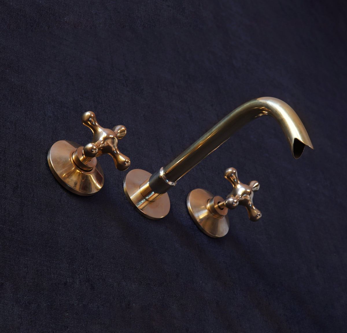 Unlacquered Brass Handcrafted Wall Mounted Faucet, Snake Style