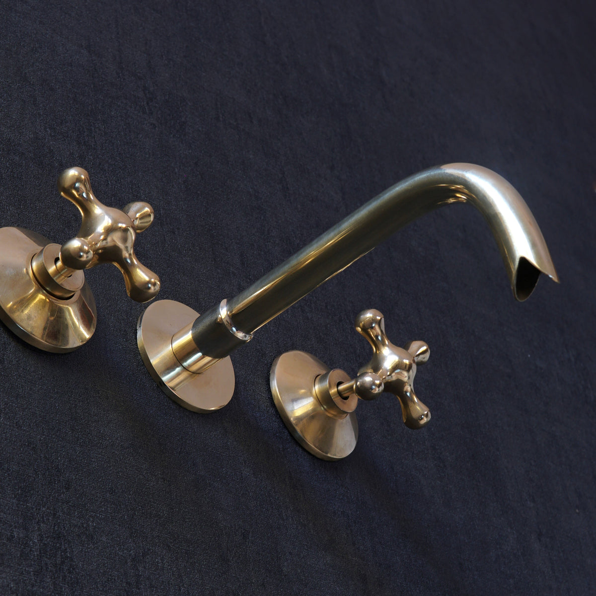 Unlacquered Brass Handcrafted Wall Mounted Faucet, Snake Style
