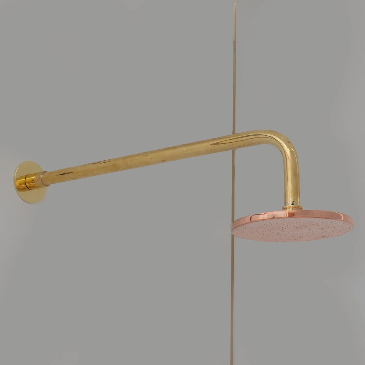 Solid Copper Rain Shower Head, Flat Round Vintage Showerhead, Works Outdoor