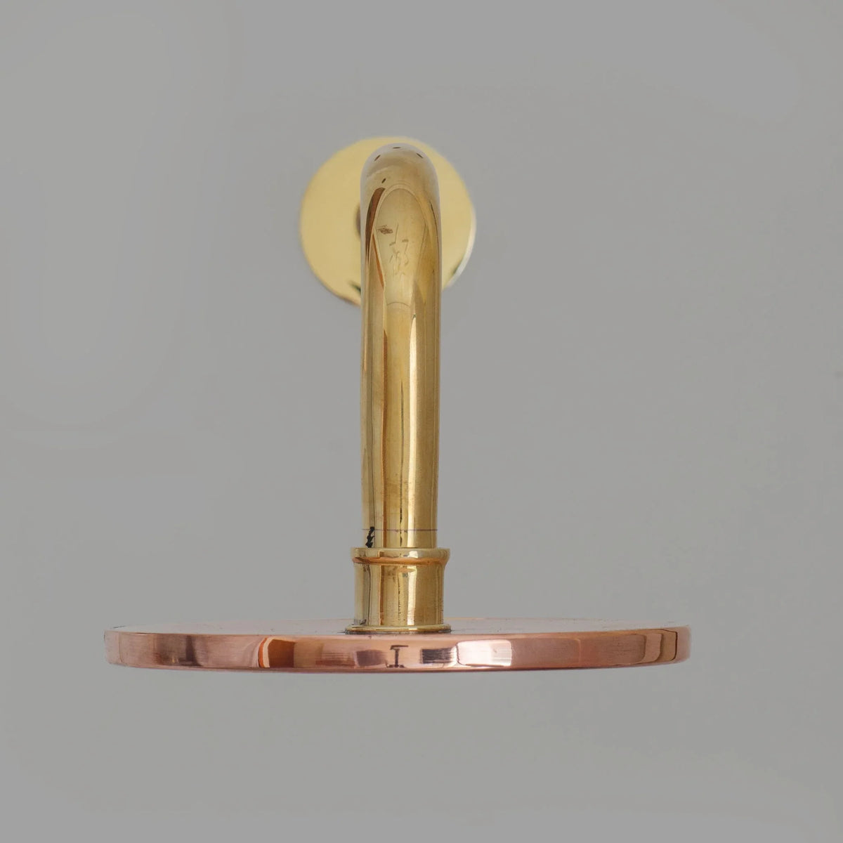 Solid Copper Rain Shower Head, Flat Round Vintage Showerhead, Works Outdoor