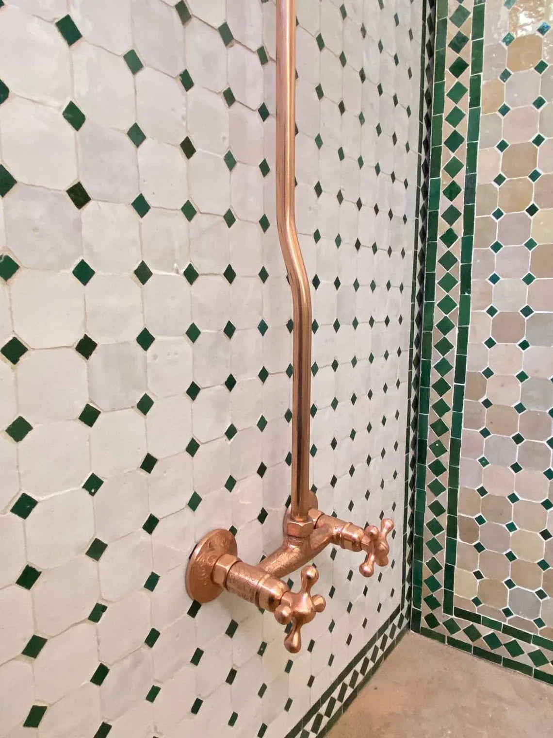 Unlacquered Copper Shower System - Copper Exposed Shower