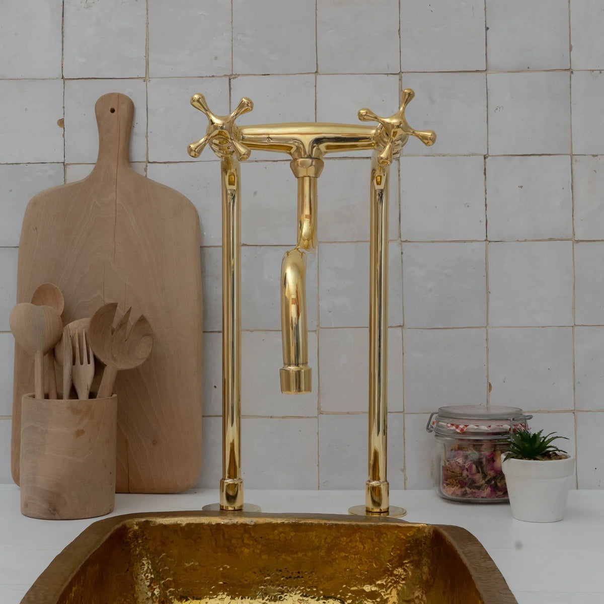 Solid Brass Kitchen Faucet - Unlacquered Brass Faucet