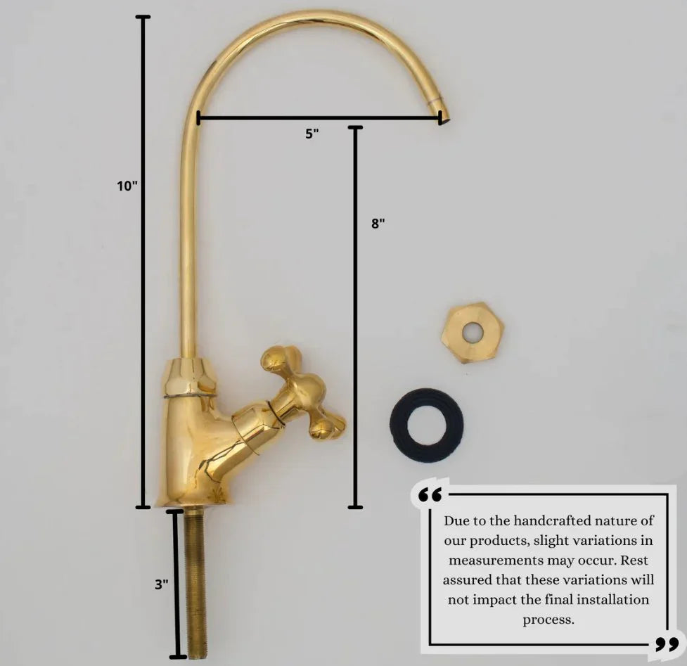 Unlacquered Brass Water Dispenser Kitchen Faucet, Cold Water Single Hole