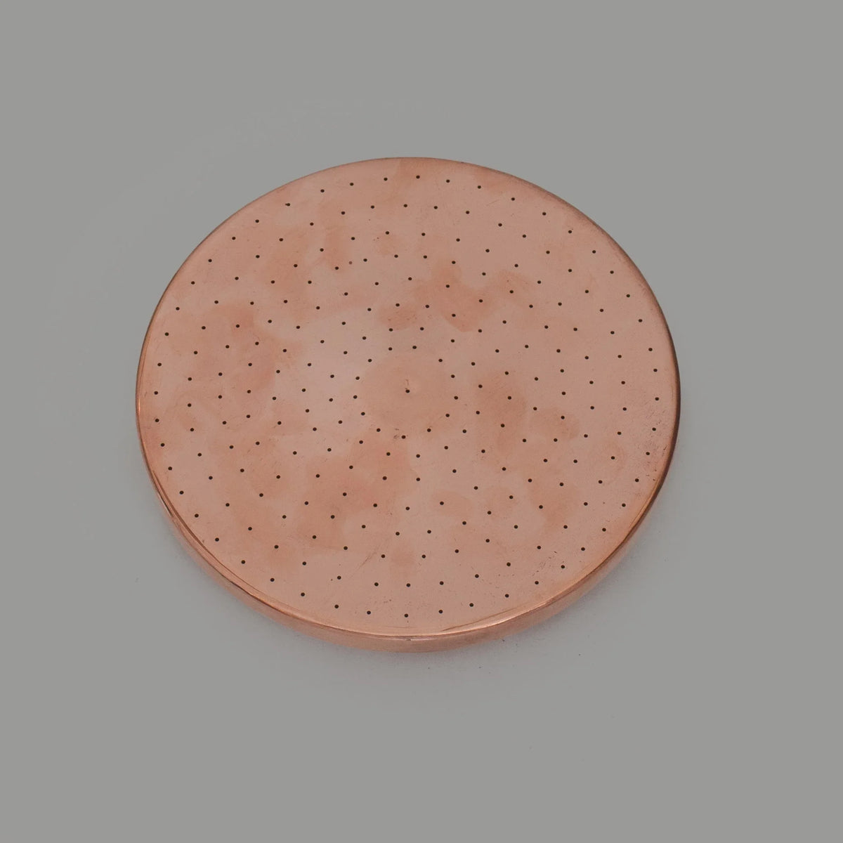 Solid Copper Rain Shower Head, Flat Round Vintage Showerhead, Works Outdoor