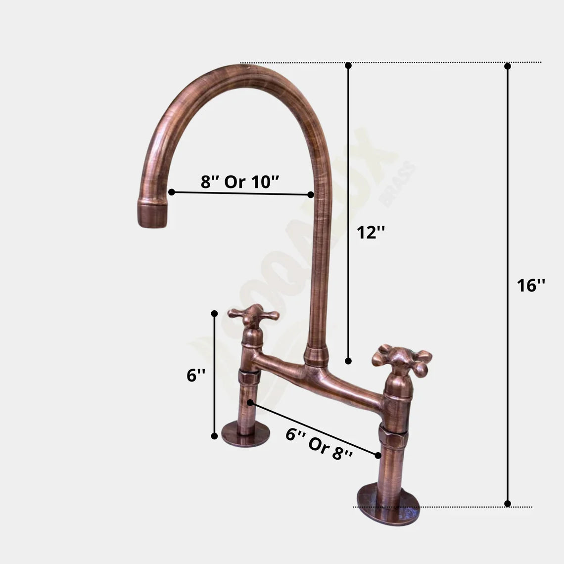Dark copper Vintage Kitchen Sink Bridge Faucet - Dark Copper Kitchen Tap