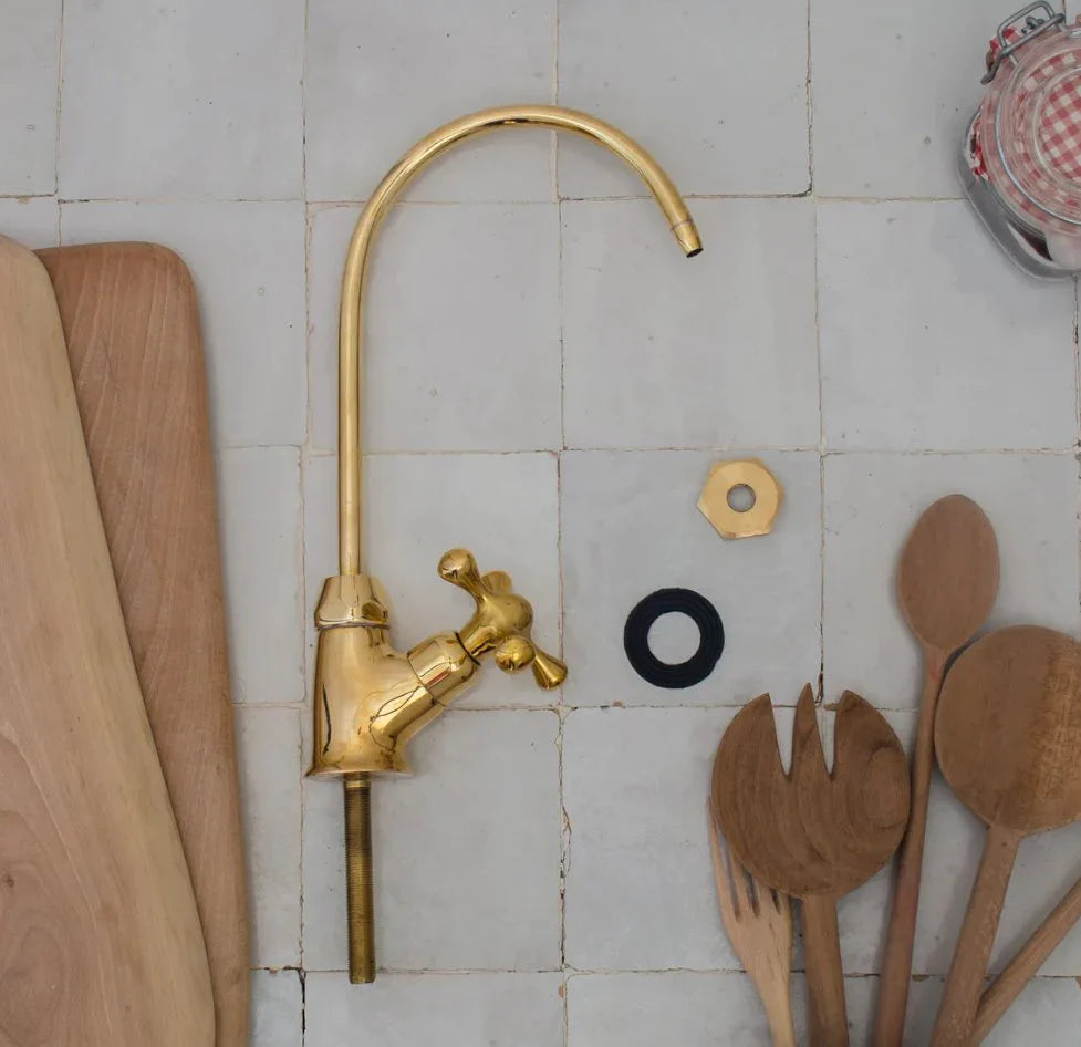 Unlacquered Brass Water Dispenser Kitchen Faucet, Cold Water Single Hole