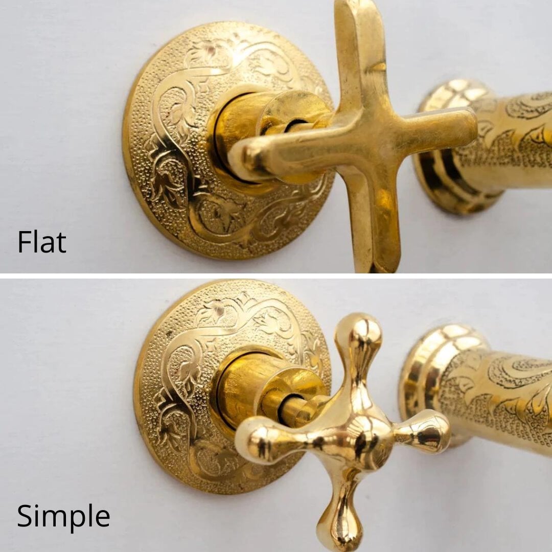Solid Brass Bathroom Faucet - Unlacquered Brass Wall Mount Faucet