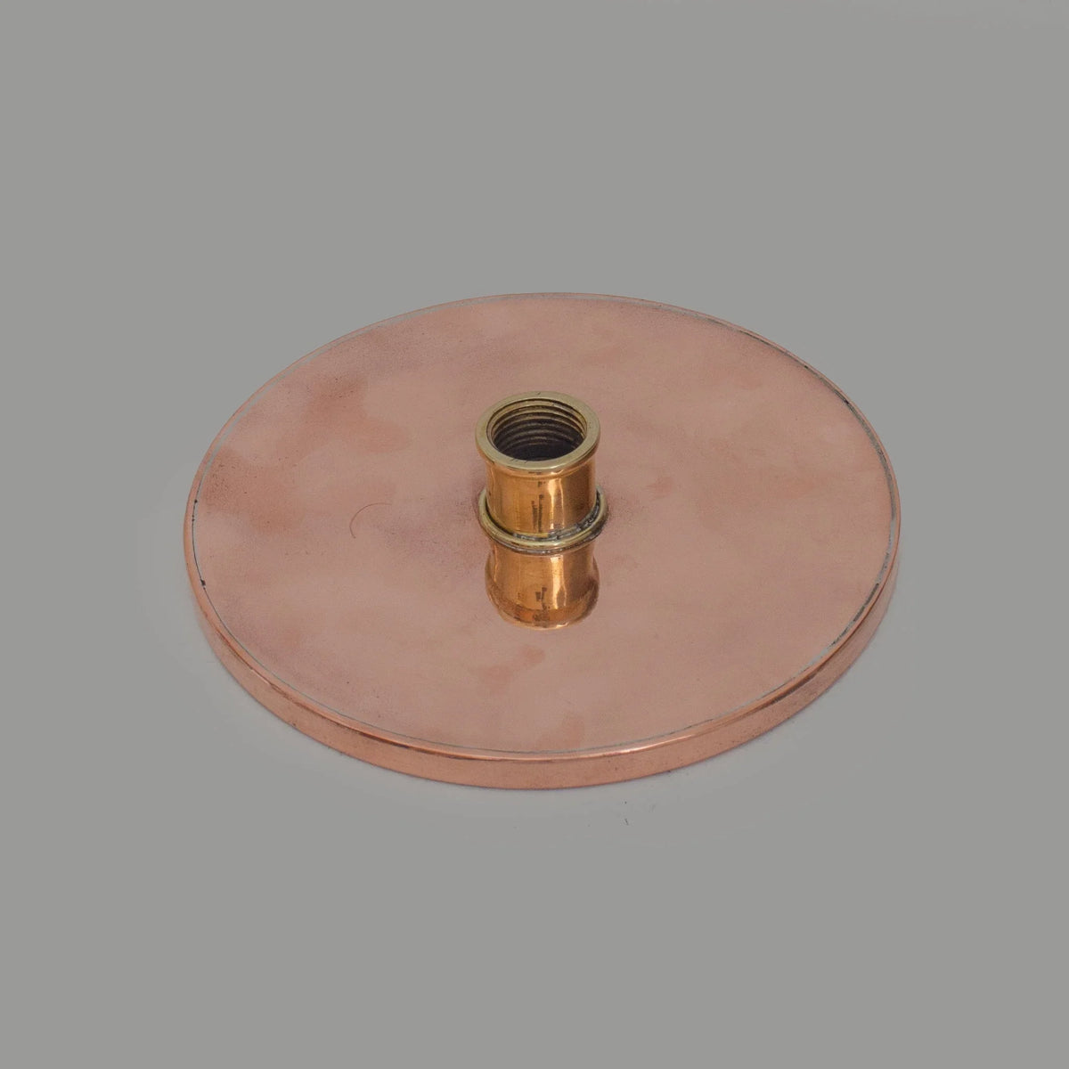 Solid Copper Rain Shower Head, Flat Round Vintage Showerhead, Works Outdoor