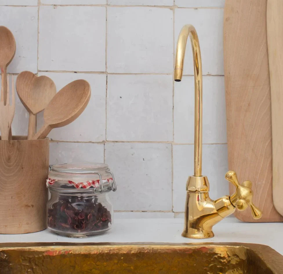 Unlacquered Brass Water Dispenser Kitchen Faucet, Cold Water Single Hole