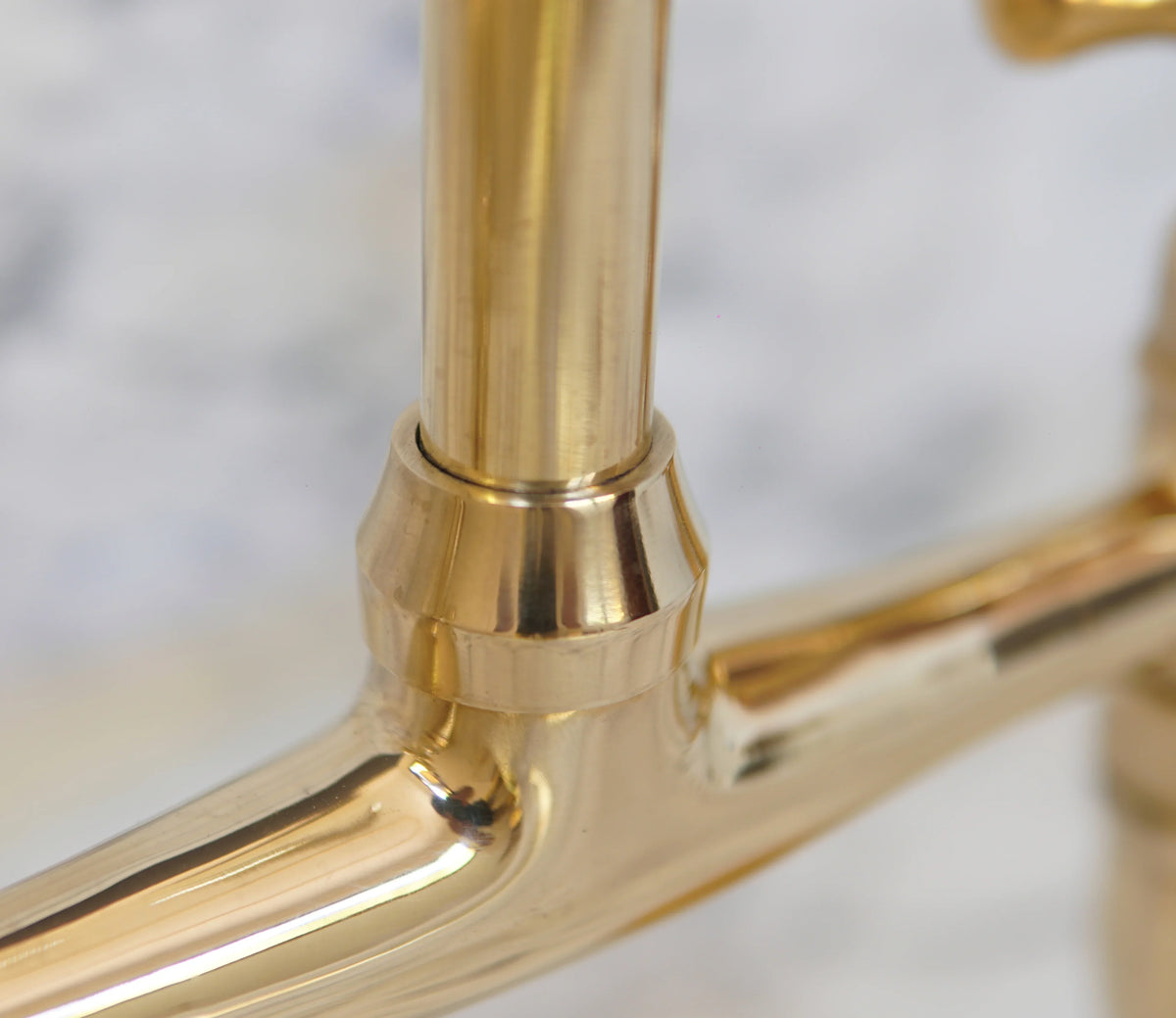 Antique Brass Bridge Kitchen Faucet With Curved Legs - Brass Kitchen Tap
