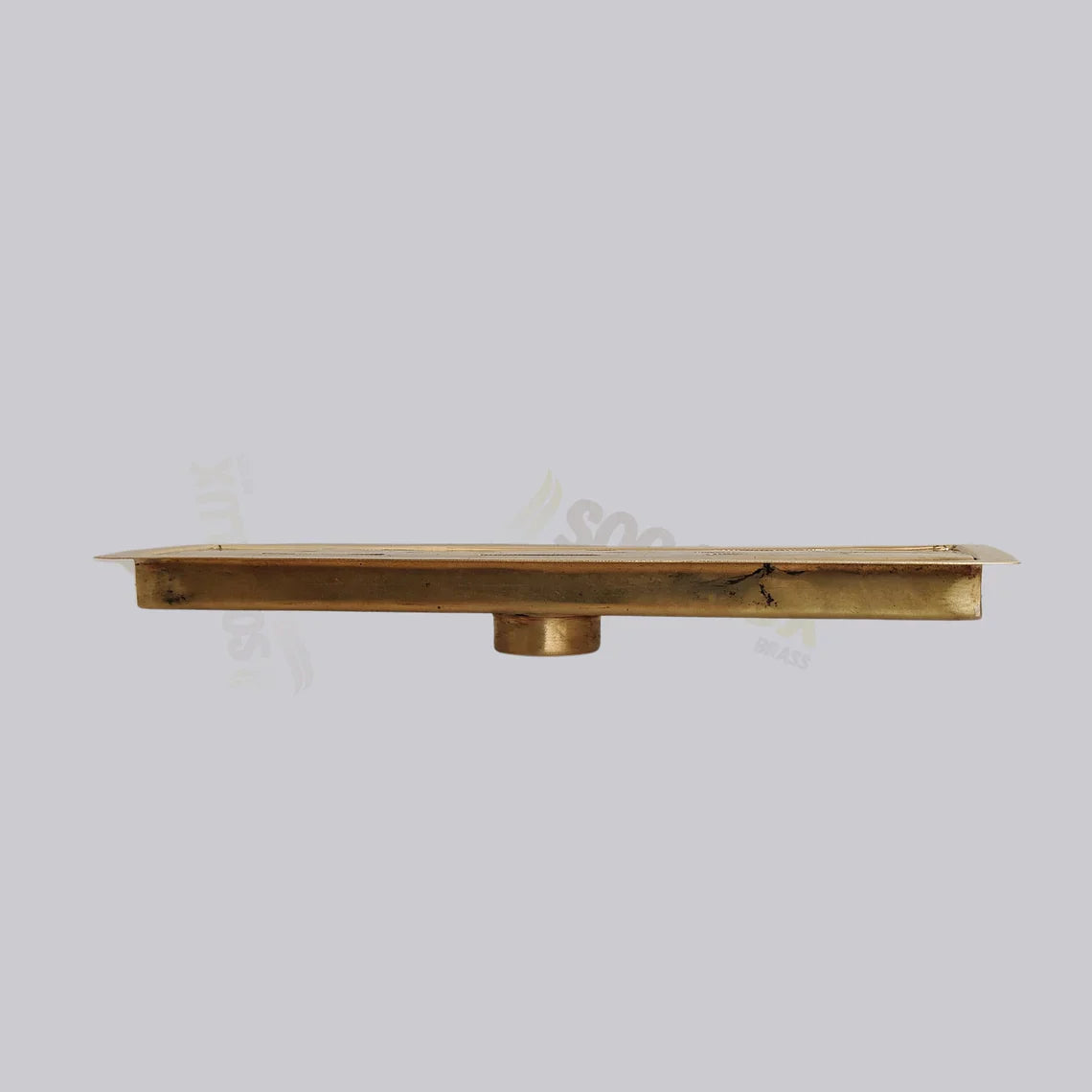 Unlacquered Brass Linear Floor Drain for Modern Bathrooms
