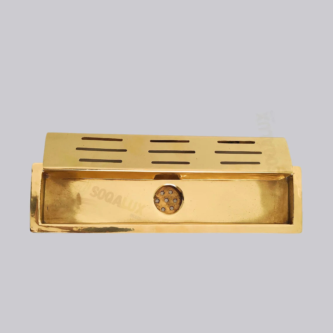 Unlacquered Brass Linear Floor Drain for Modern Bathrooms