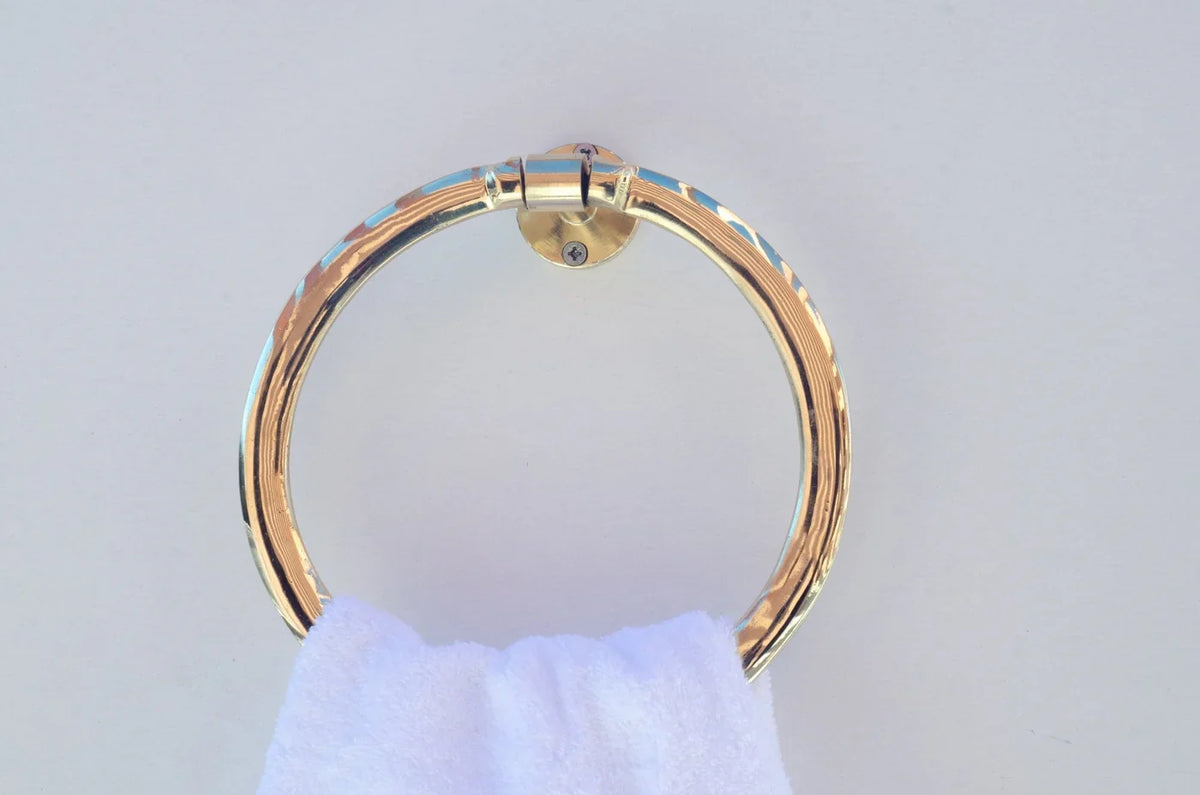 Unlacquered Brass Towel Ring, Bathroom Hand Towel Holder.