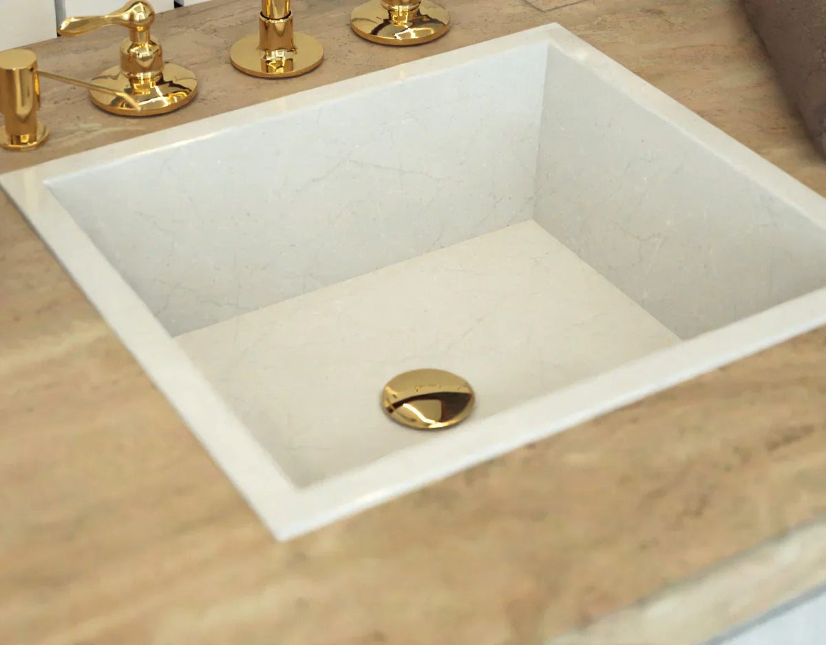 Unlacquered Brass Bathroom Sink Drain, Basin Sink Stopper, Pop up Drain