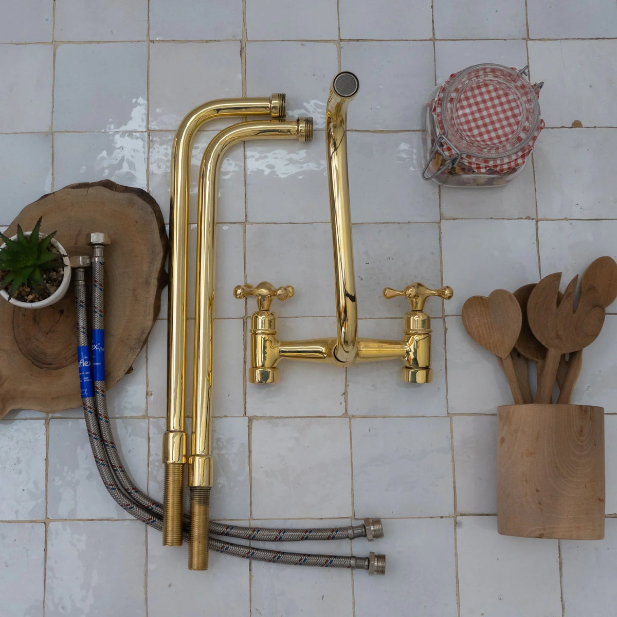 Solid Brass Kitchen Faucet - Unlacquered Brass Faucet
