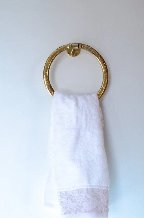 Unlacquered Brass Towel Ring, Bathroom Hand Towel Holder.