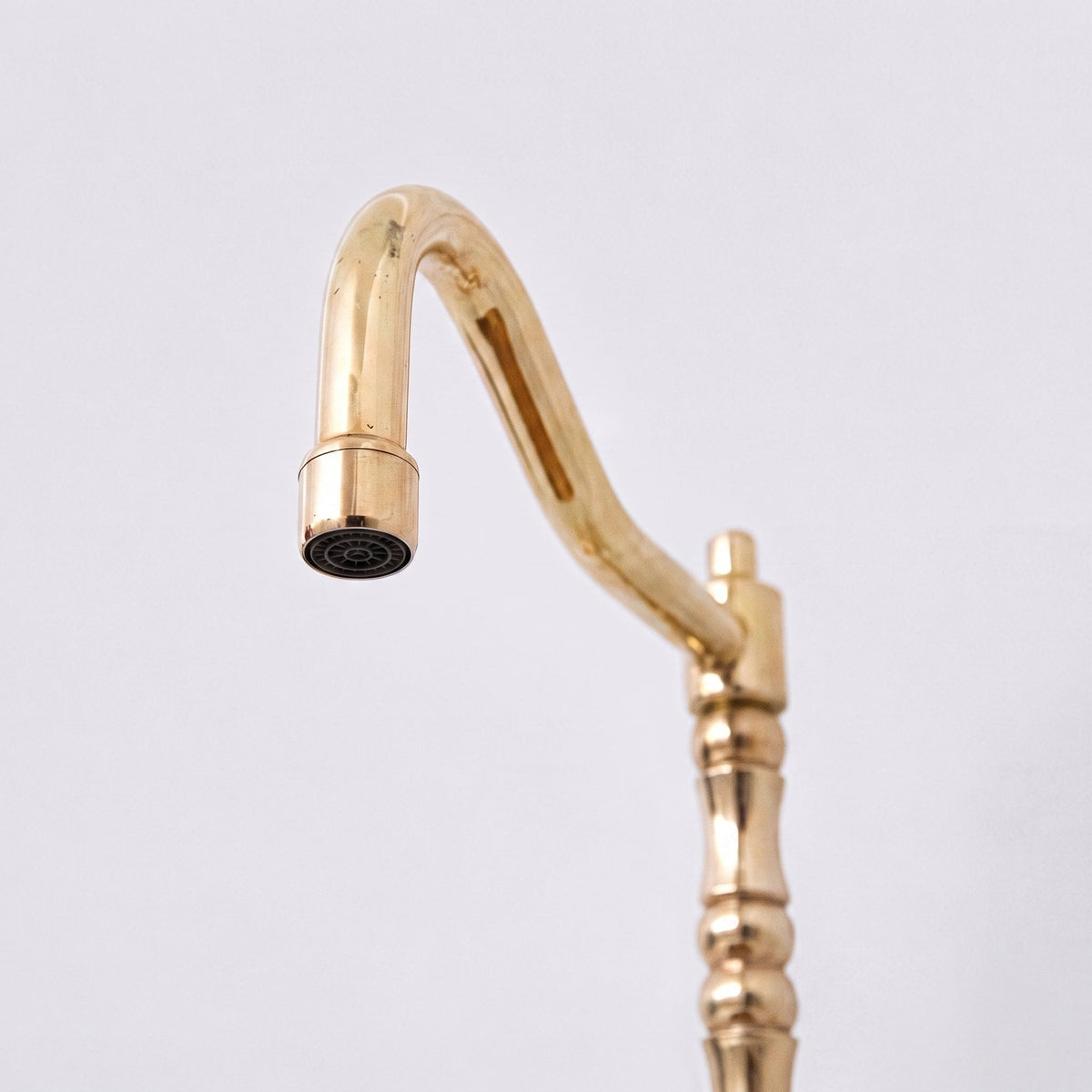 Unlacquered Solid Brass Bridge Kitchen Faucet - Vintage Classic Kitchen Sink Tap