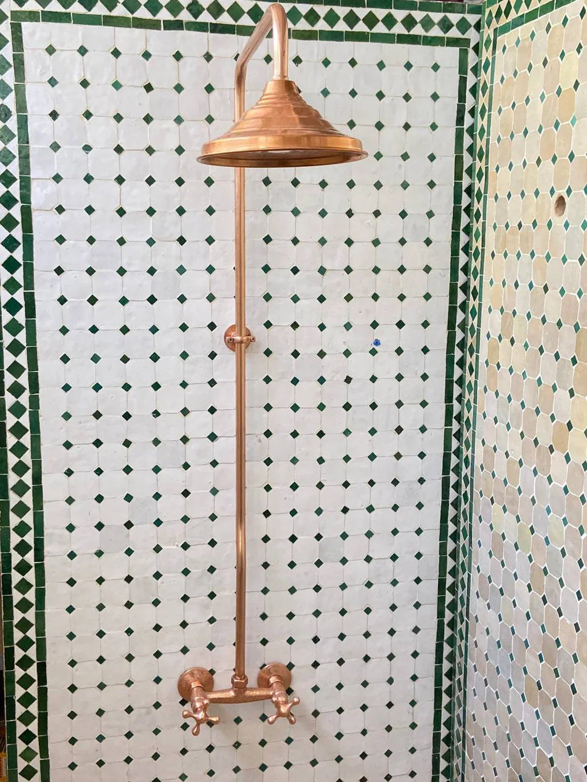 Unlacquered Copper Shower System - Copper Exposed Shower