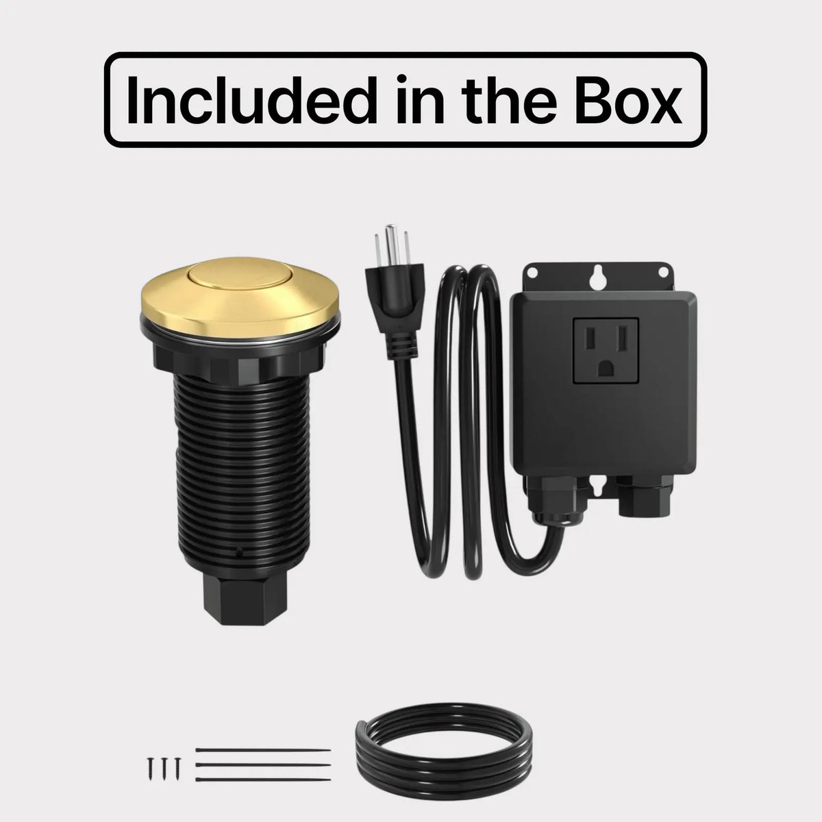 Unlacquered Brass Air Switch Kit for Garbage Disposal