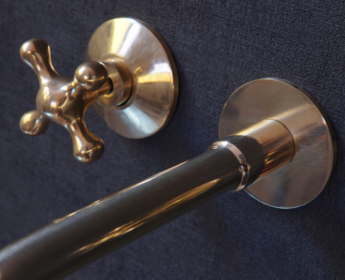 Unlacquered Brass Handcrafted Wall Mounted Faucet, Snake Style