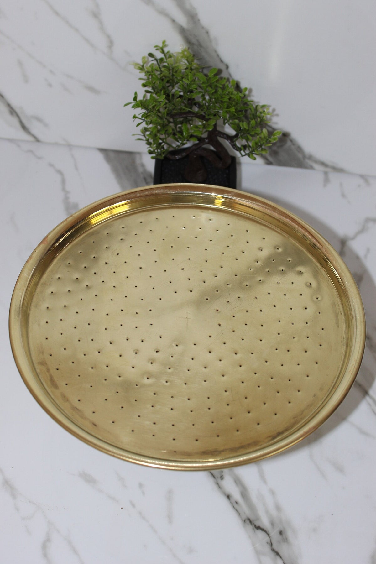 Unlacquered Solid Brass Rain Shower Head, Round Vintage Showerhead, Works Outdoor