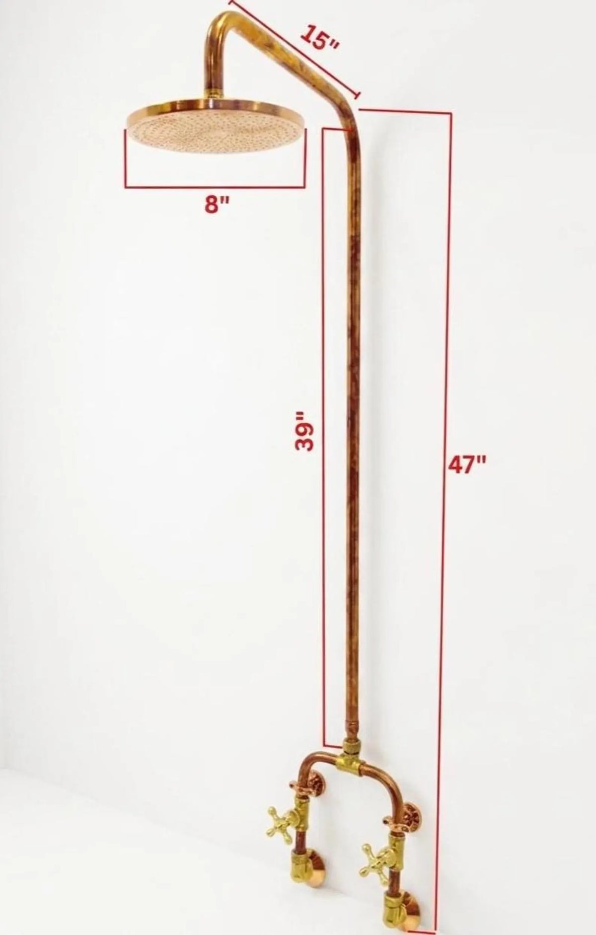 Copper Outdoor Shower ,Exposed Wall Mounted Copper Shower System ,Industrial design Shower
