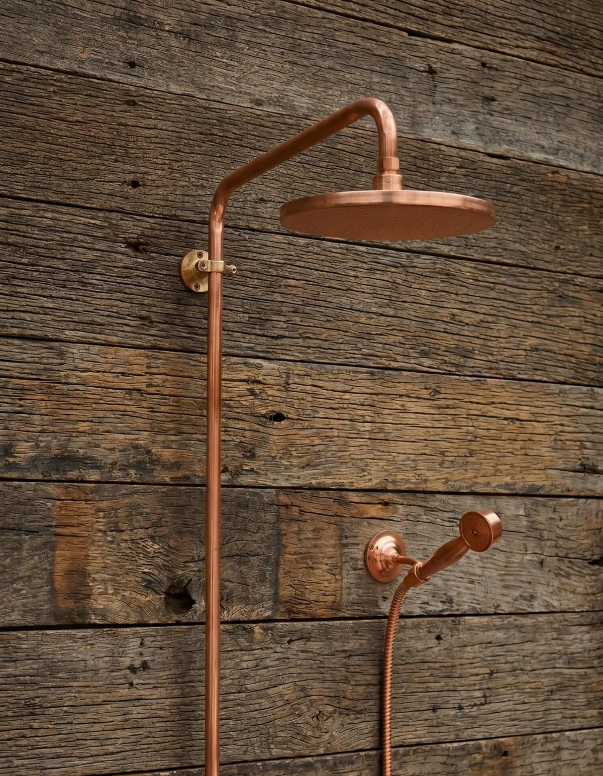 Copper Outdoor Shower ,Exposed Wall Mounted Copper Shower System ,Industrial design Shower