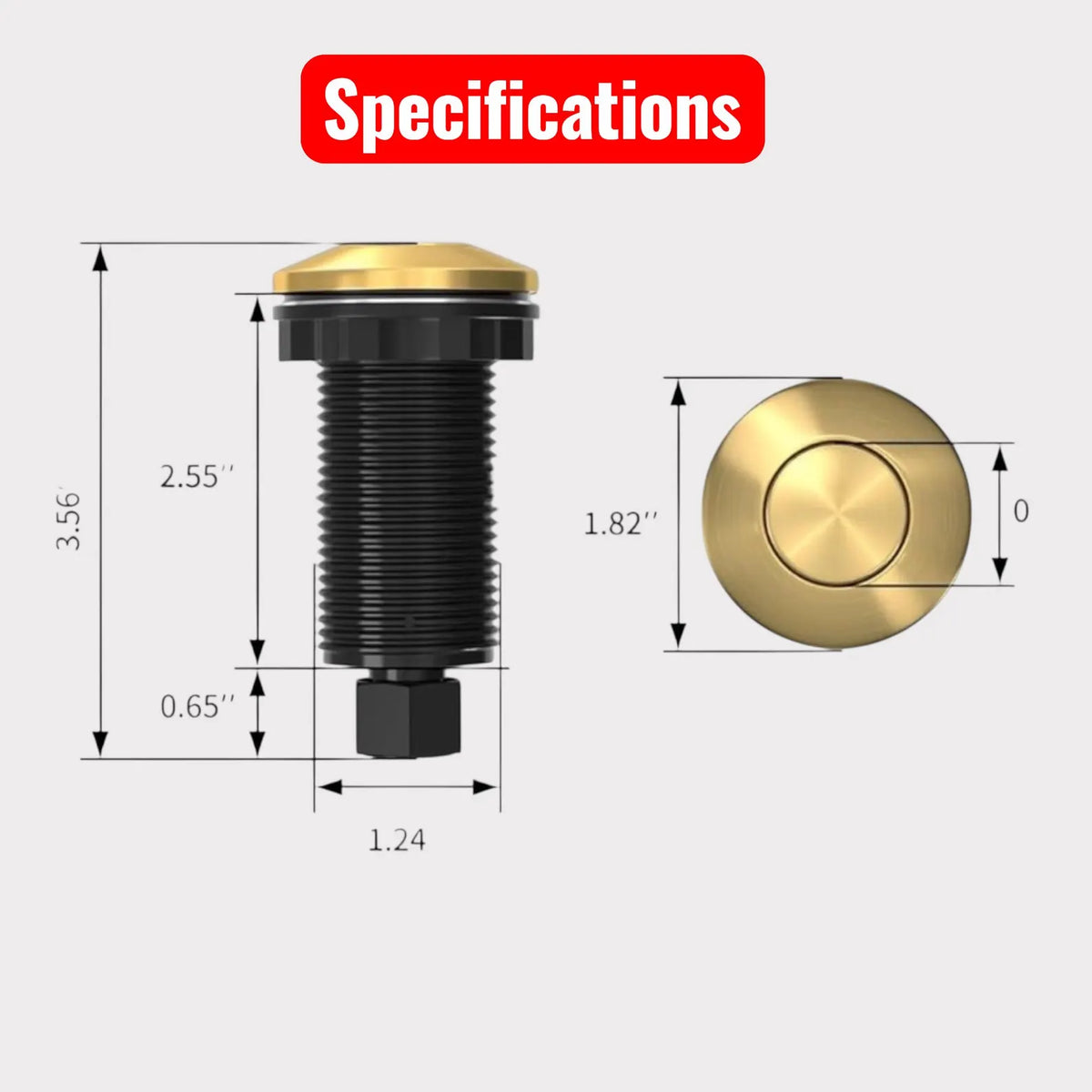 Unlacquered Brass Air Switch Kit for Garbage Disposal