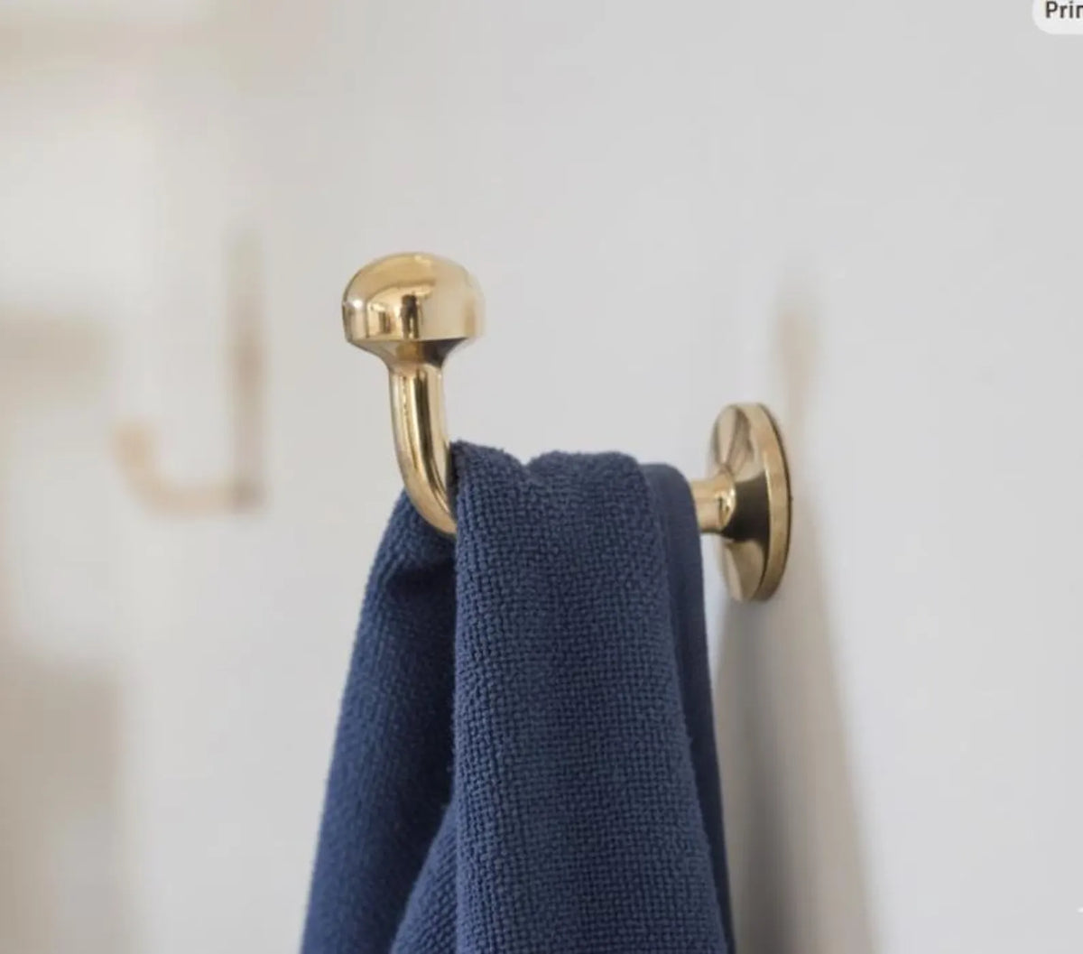 Unlacquered Solid Brass Hook, Multi use Hook For Storage