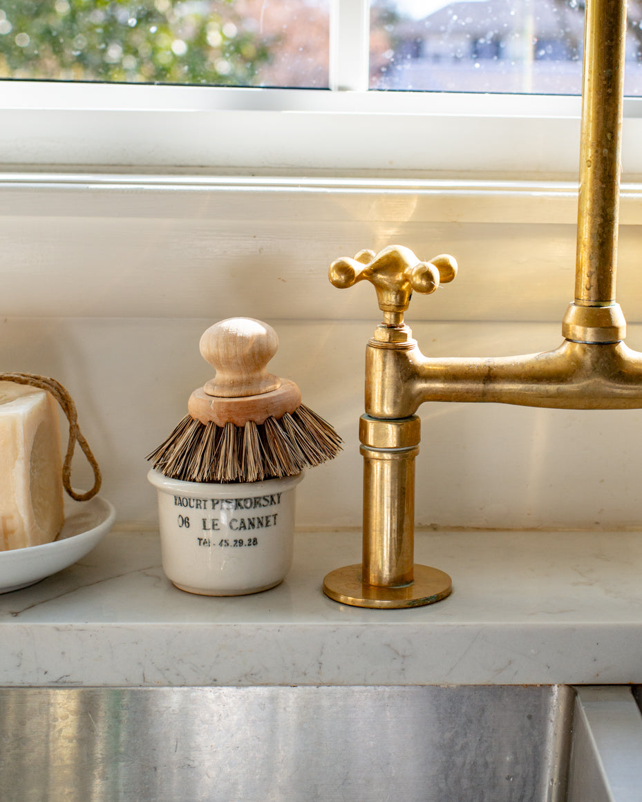 Unlacquered Brass Bridge Faucet, Solid Brass Kitchen Tap