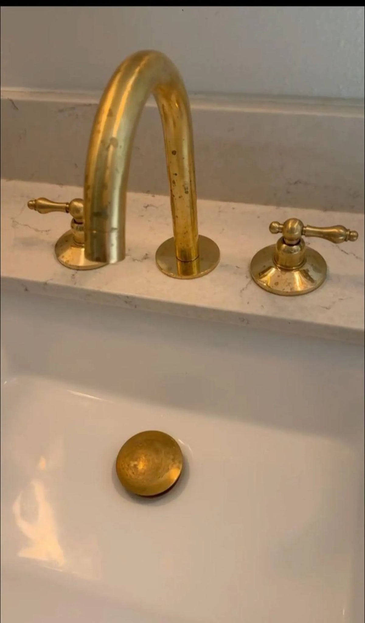 Widespread 3 Holes Solid Brass Faucet, Antique Brass Kitchen Deck Mounted Faucet