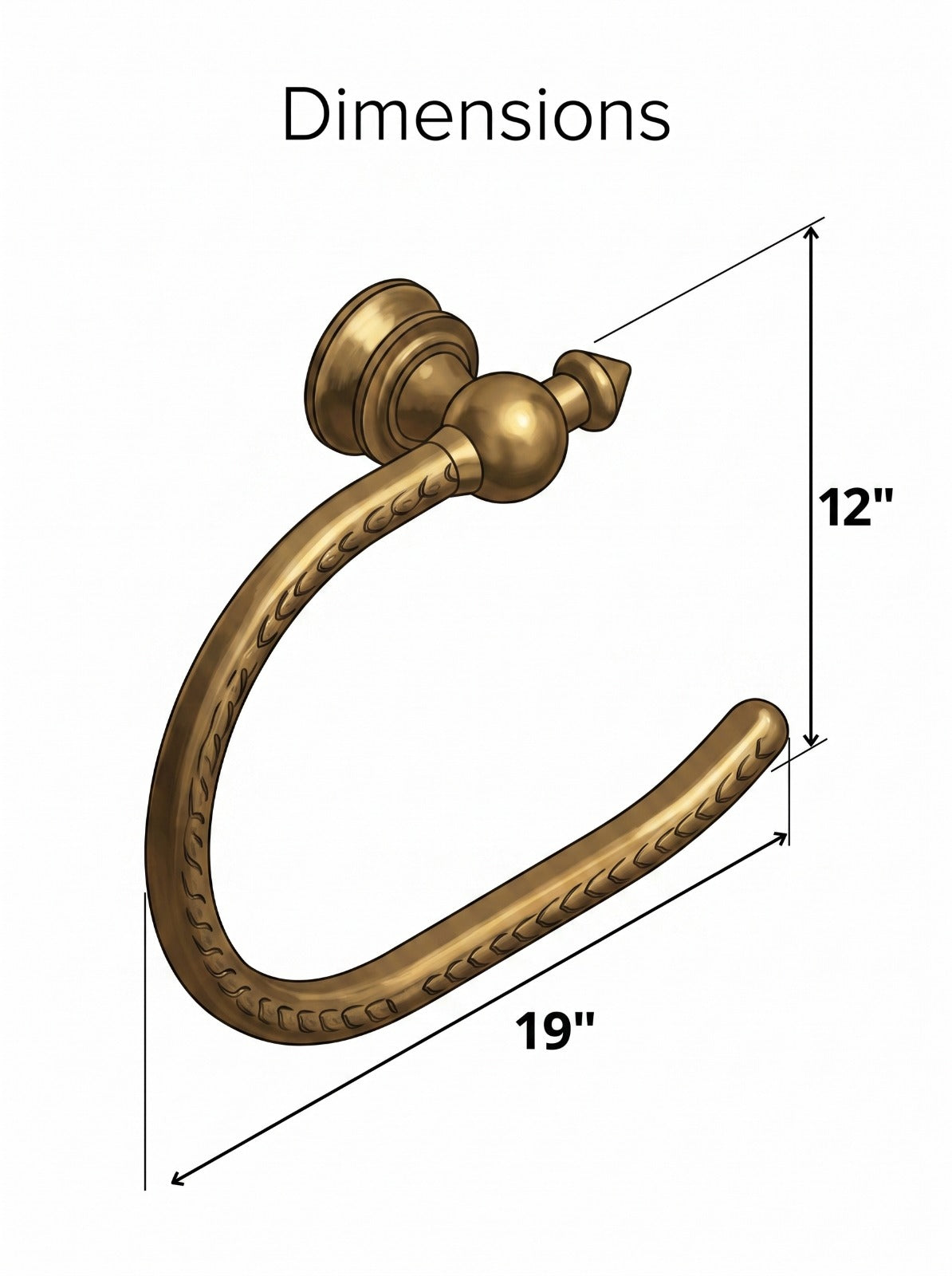Unlacquered Solid Brass Toilet Paper Holder