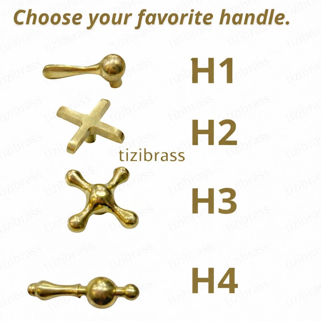 Unlacquered Brass Bathroom Faucet with Cross Handles – Solid Brass Vanity Tap