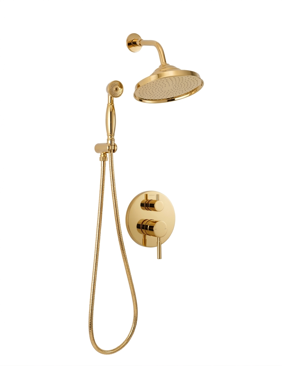 Built in Brass Shower System - Brass concealed Shower with handheld