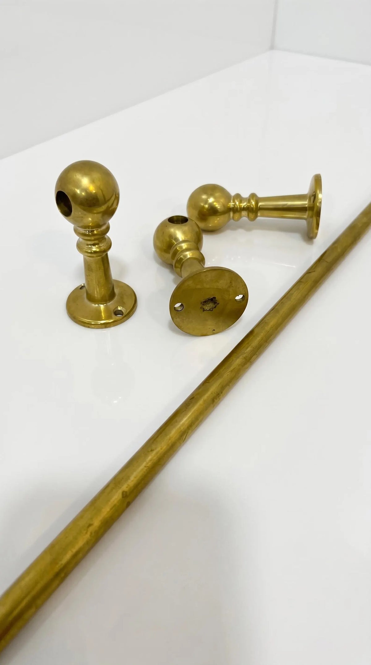 Unlacquered Brass Gallery Rail for Shelves - Vintage Farmhouse Style.
