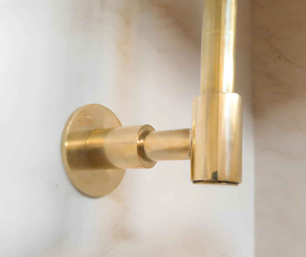 Unlacquered Brass Shower System: Rainfall Head.
