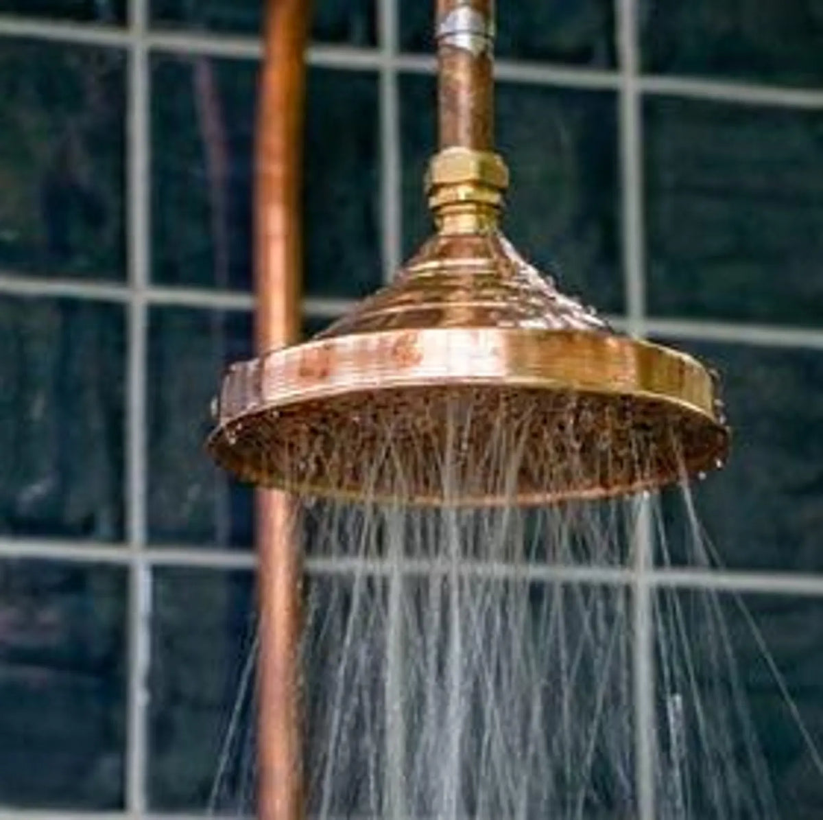 Rain Shower Head, Copper Showerhead, Round Showerhead, Works Outdoor