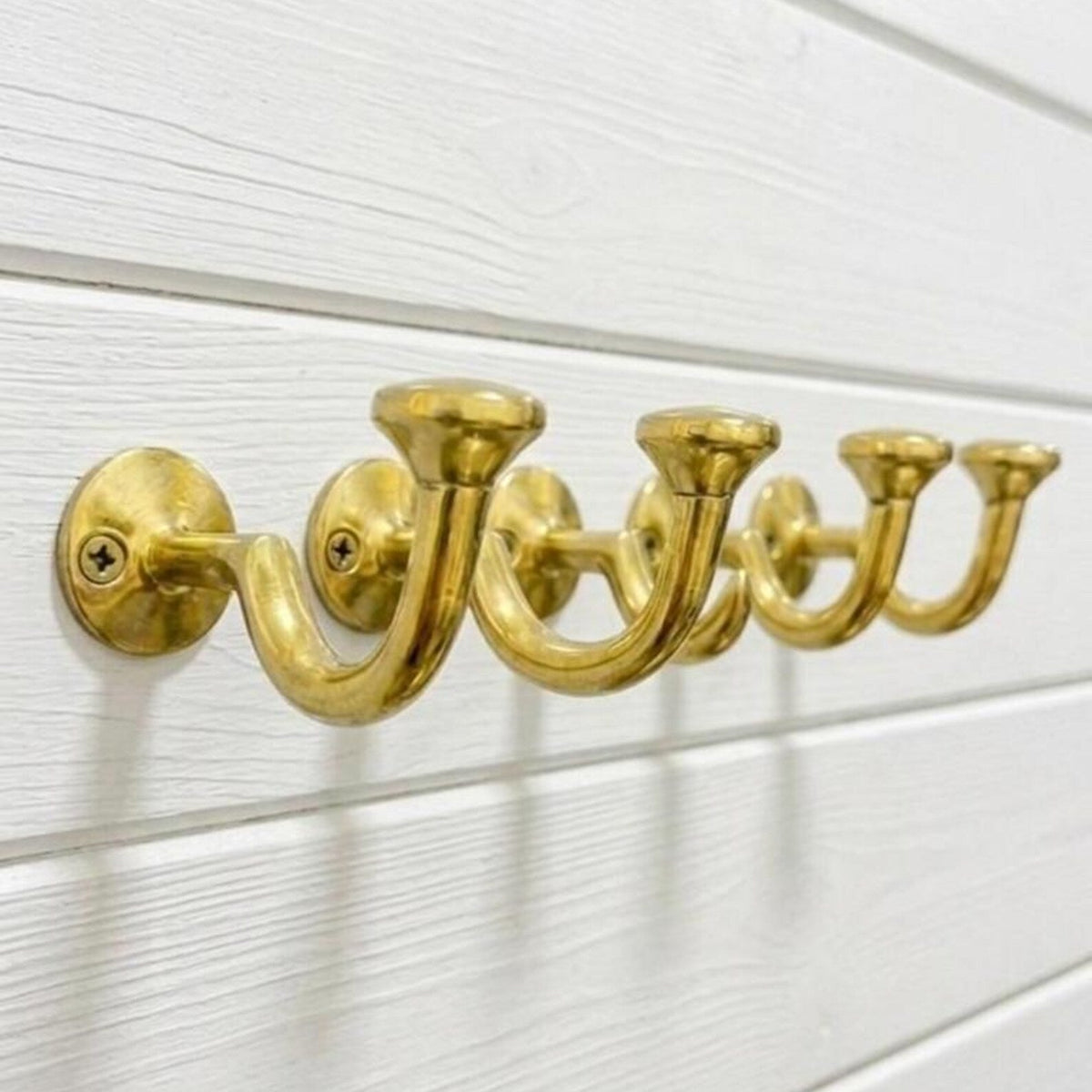 Rustic Wall Mounted Brass Hooks for Bathroom and Coat Hanging