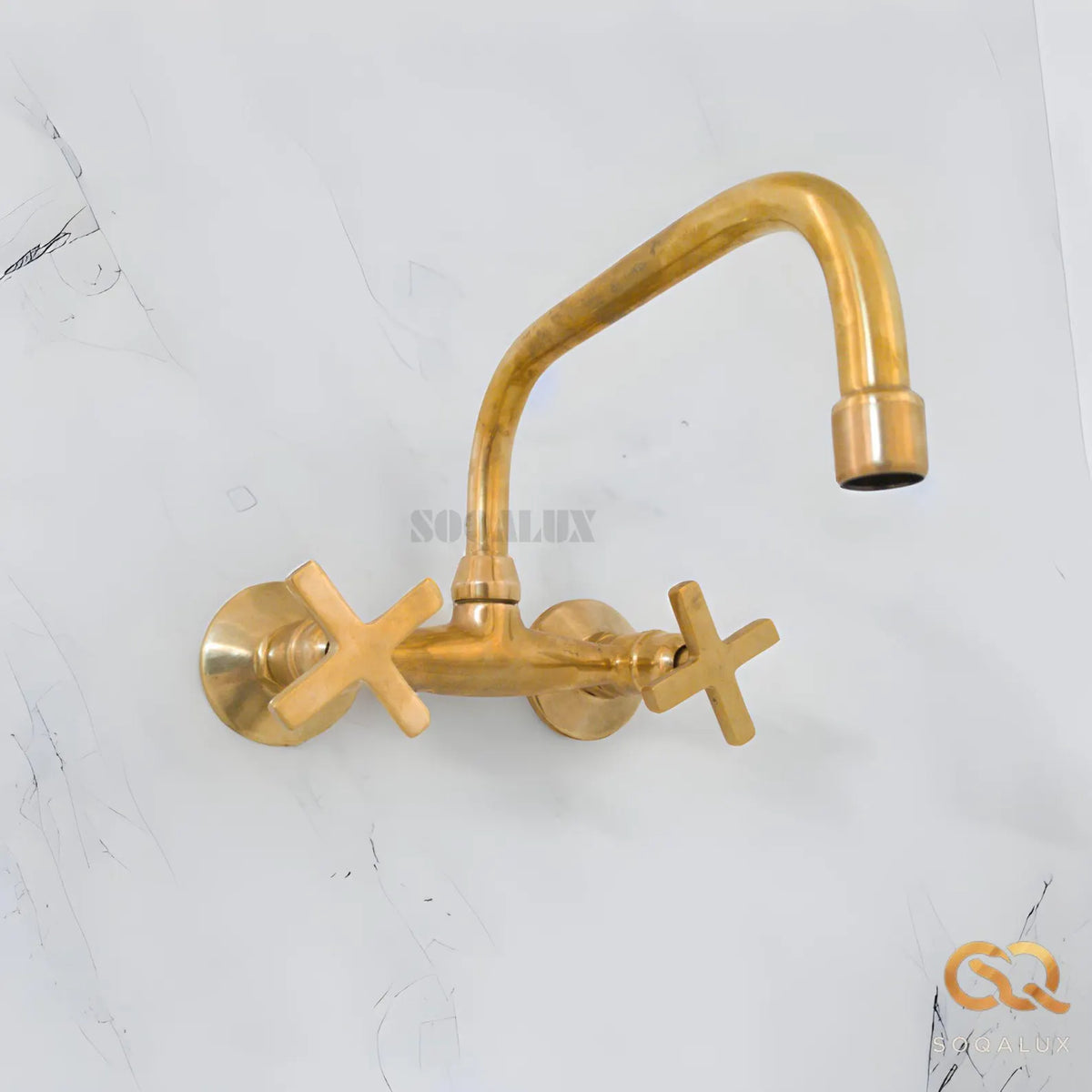 Antique Brass Bathroom Faucet - Wall Mount Faucet