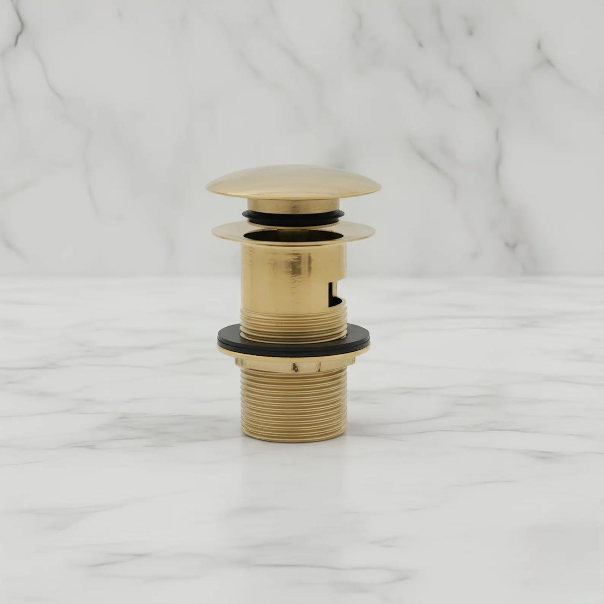 Solid Unlaquered Brass Bathroom Sink Pop-Up Drain with Overflow