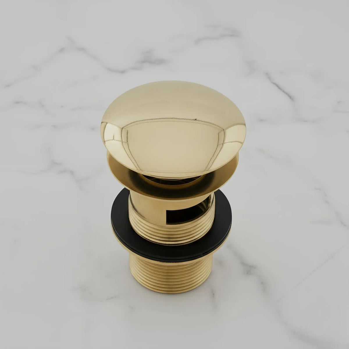 Solid Unlaquered Brass Bathroom Sink Pop-Up Drain with Overflow
