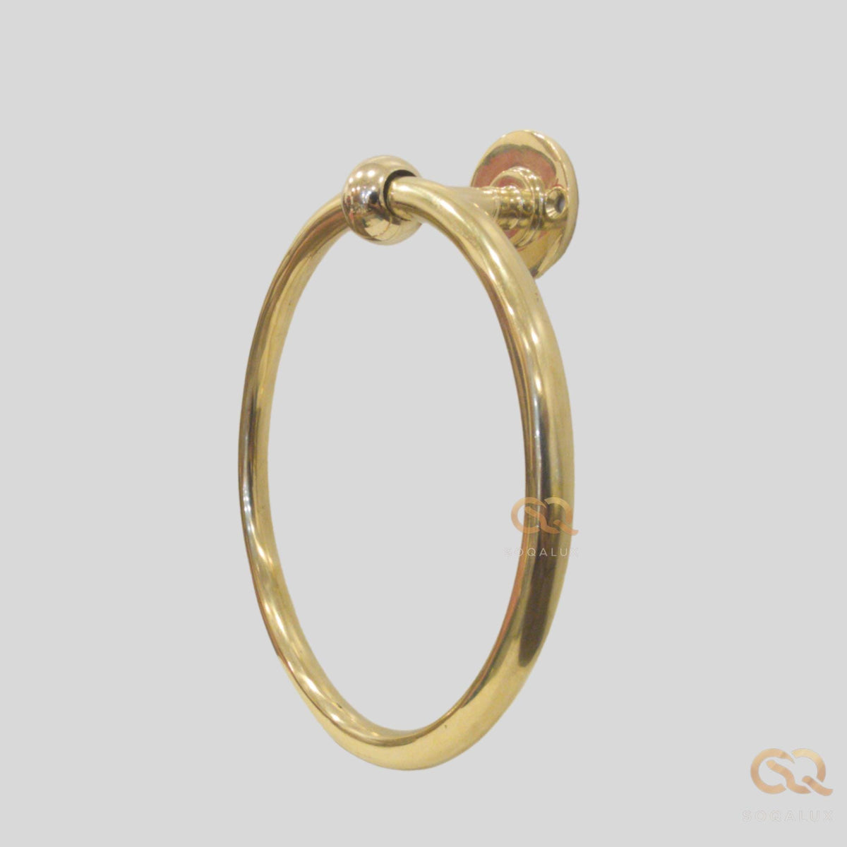 Unlacquered Brass Bathroom Towel Ring.