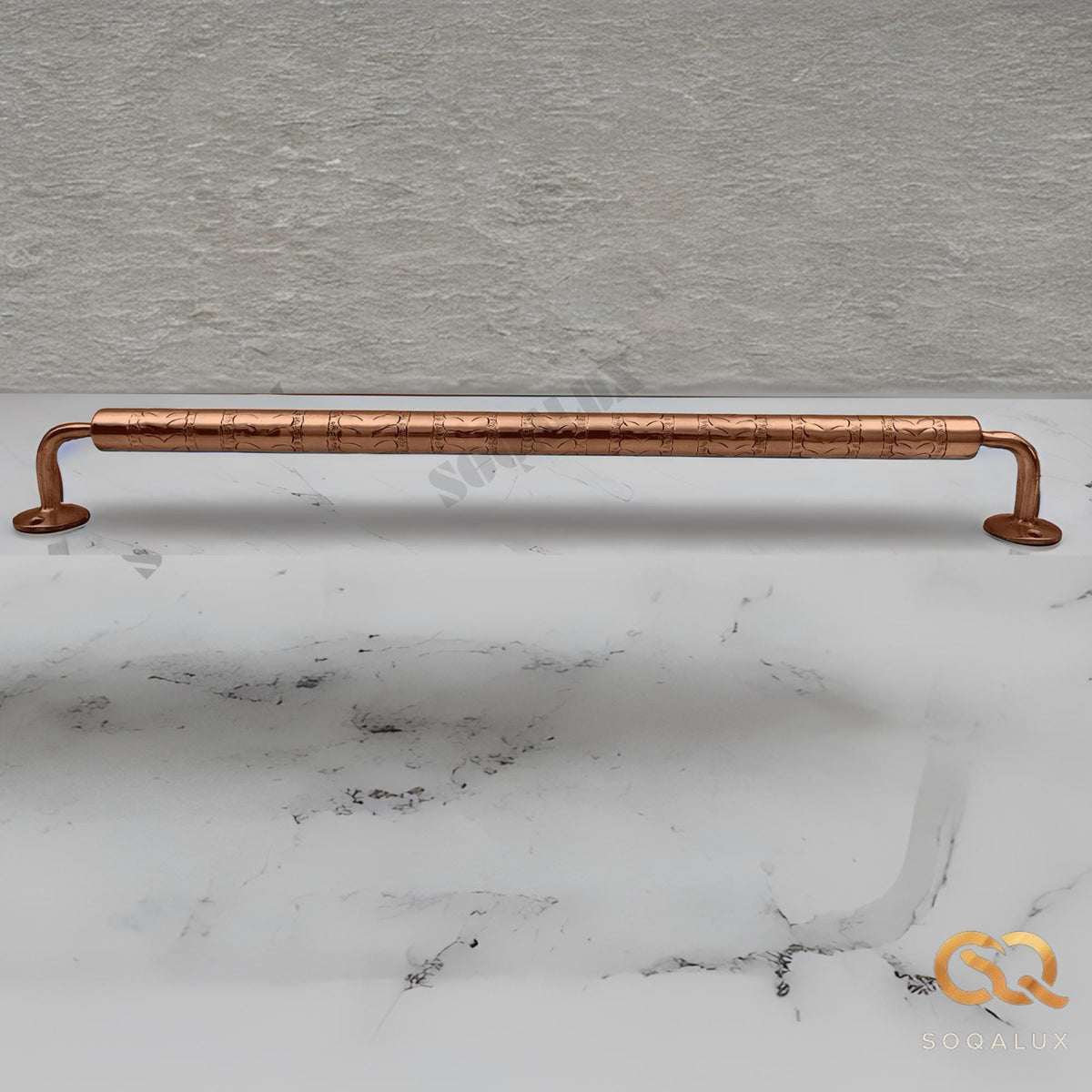 Engraved Solid Copper Towel Bar For Bathroom.