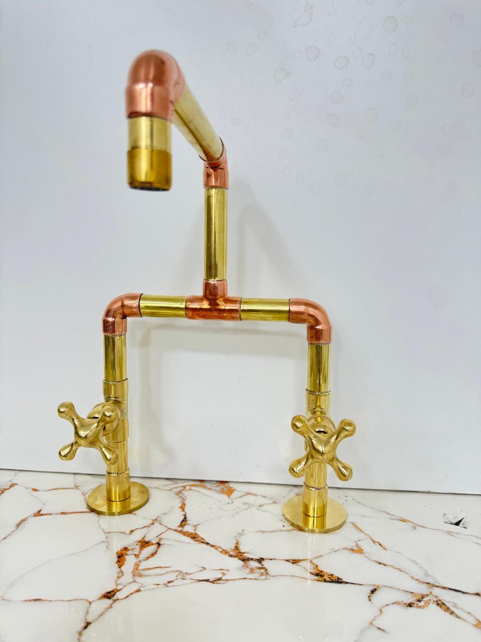 Unlacquered Brass & Copper Kitchen Faucet-Deck mount tap