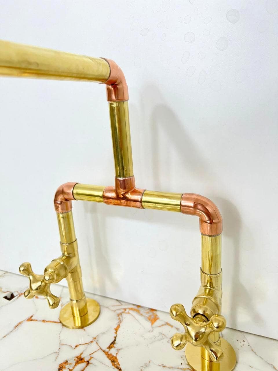 Unlacquered Brass & Copper Kitchen Faucet-Deck mount tap