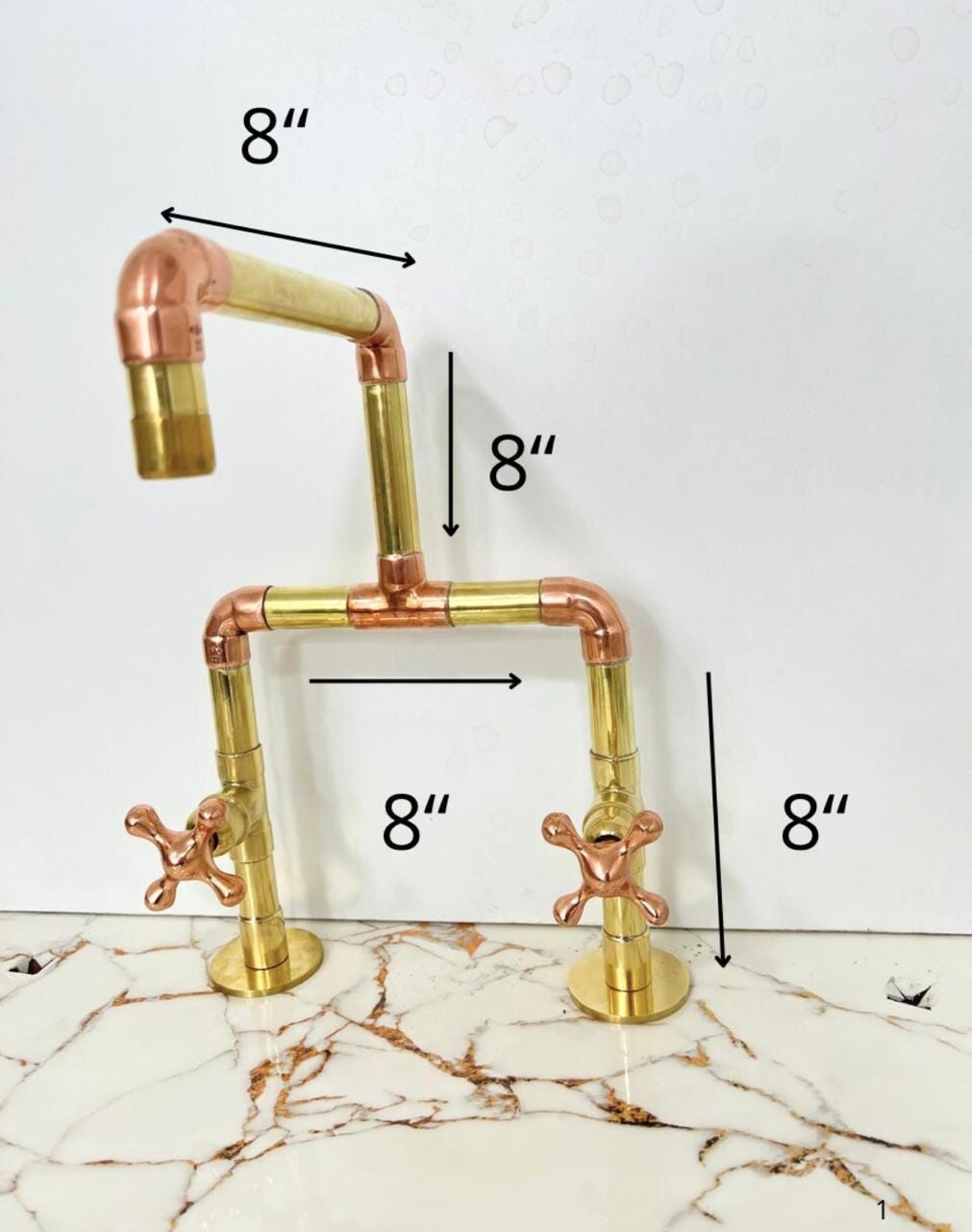 Unlacquered Brass & Copper Kitchen Faucet-Deck mount tap