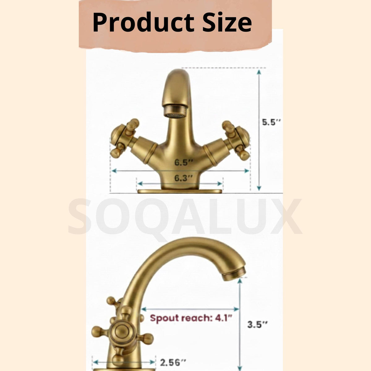 Unlacquered Brass Single-Hole Bathroom Faucet,Single hole design.