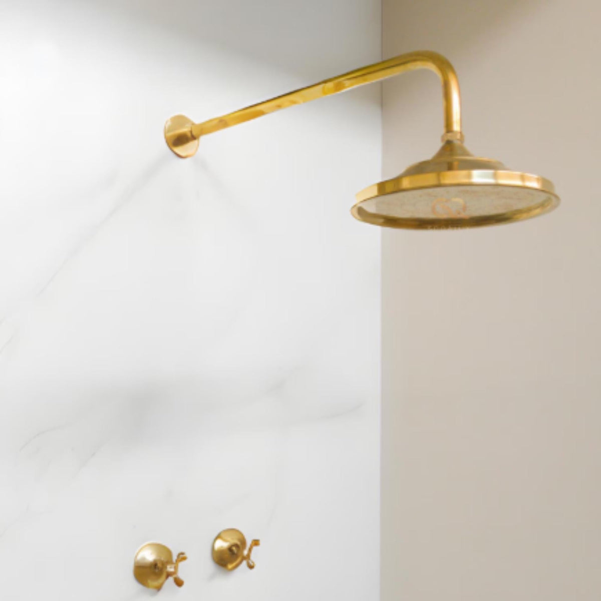 Unlacquered Brass Shower System- Shower Head Antique Brass.
