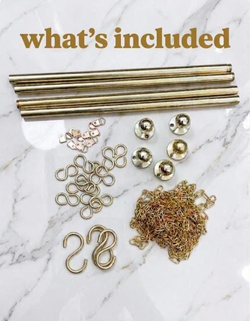 Unlacquered Solid Brass Picture Rail Hanging Kit, Gallery Wall Display Kit for Art Frames.