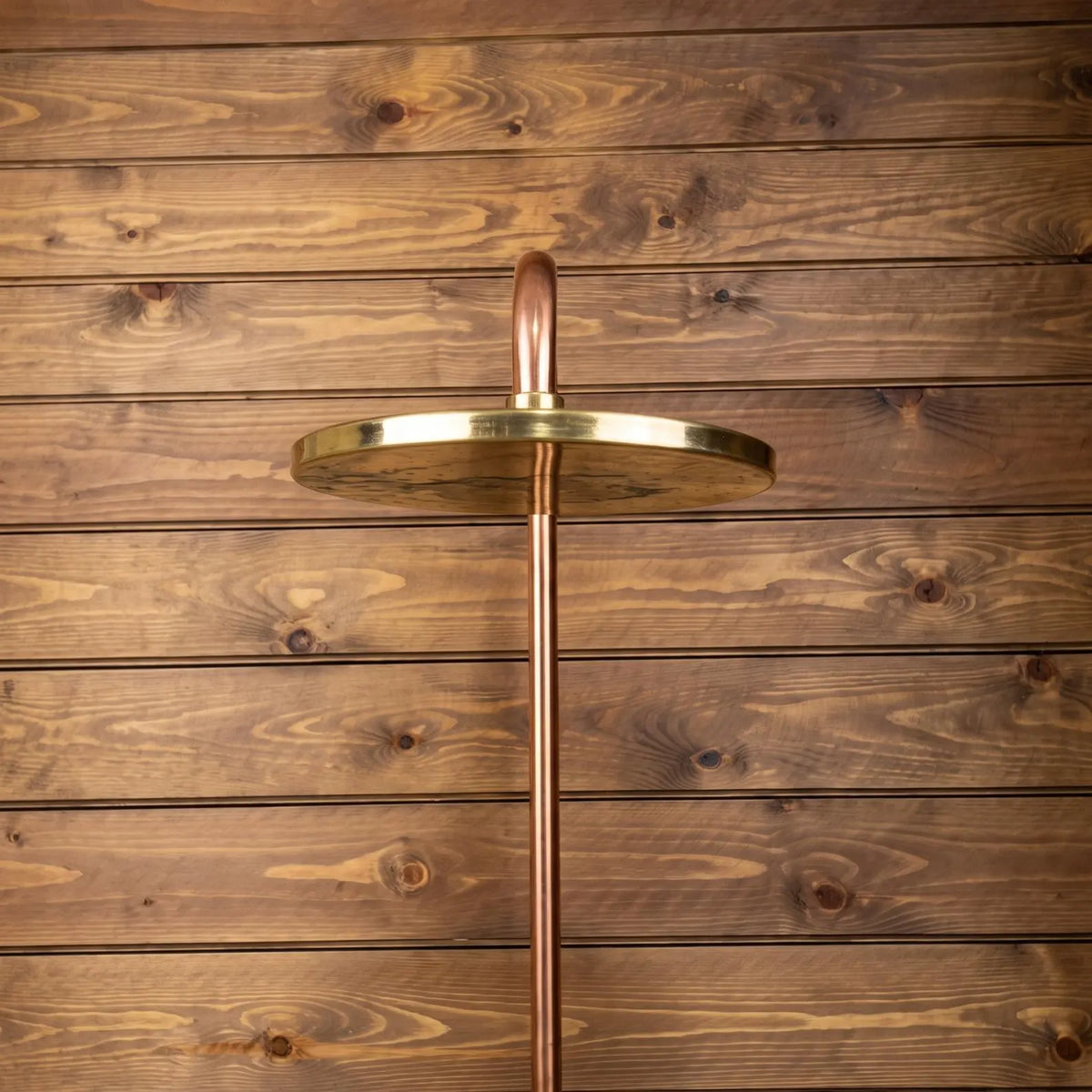 Unlacquered Solid Copper and Solid Brass Outdoor Shower System with Handheld.